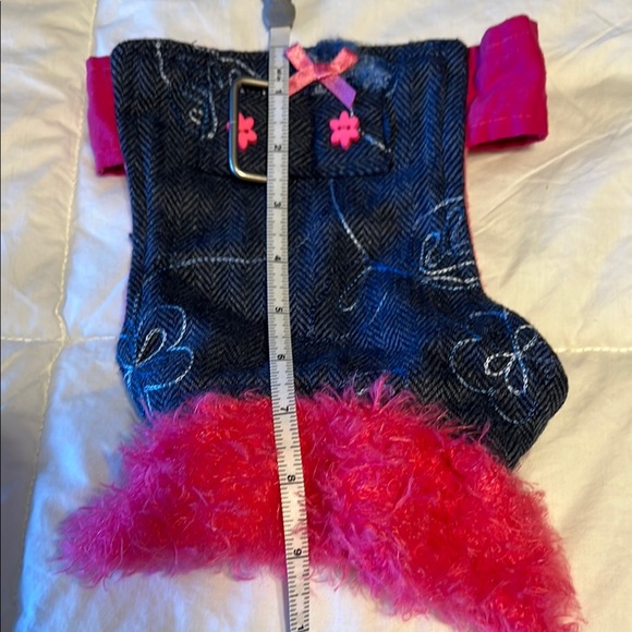 Stylish Denim Dog Vest with Pink Accents - Picture 9 of 10